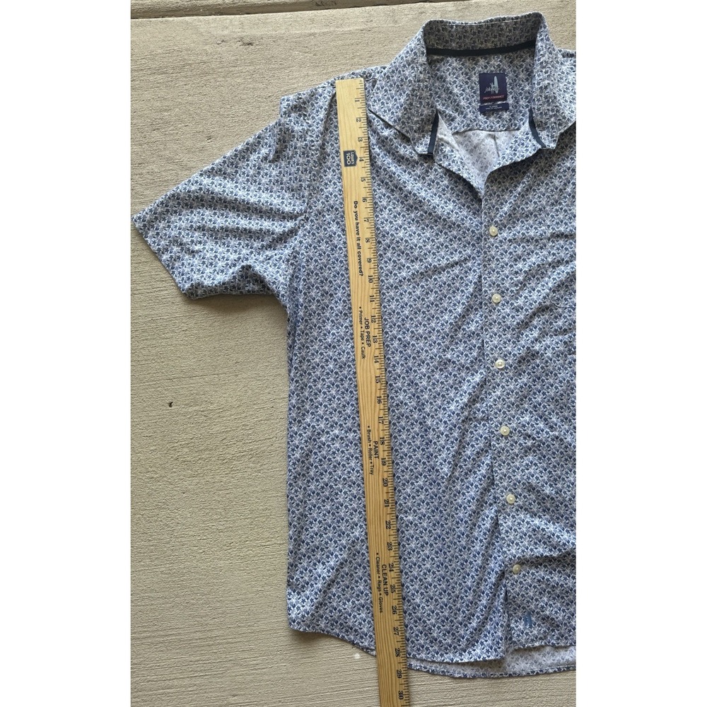 Johnnie-O Floral Performance Polo Men's XLarge Blue White Golf Shirt - Picture 7 of 11